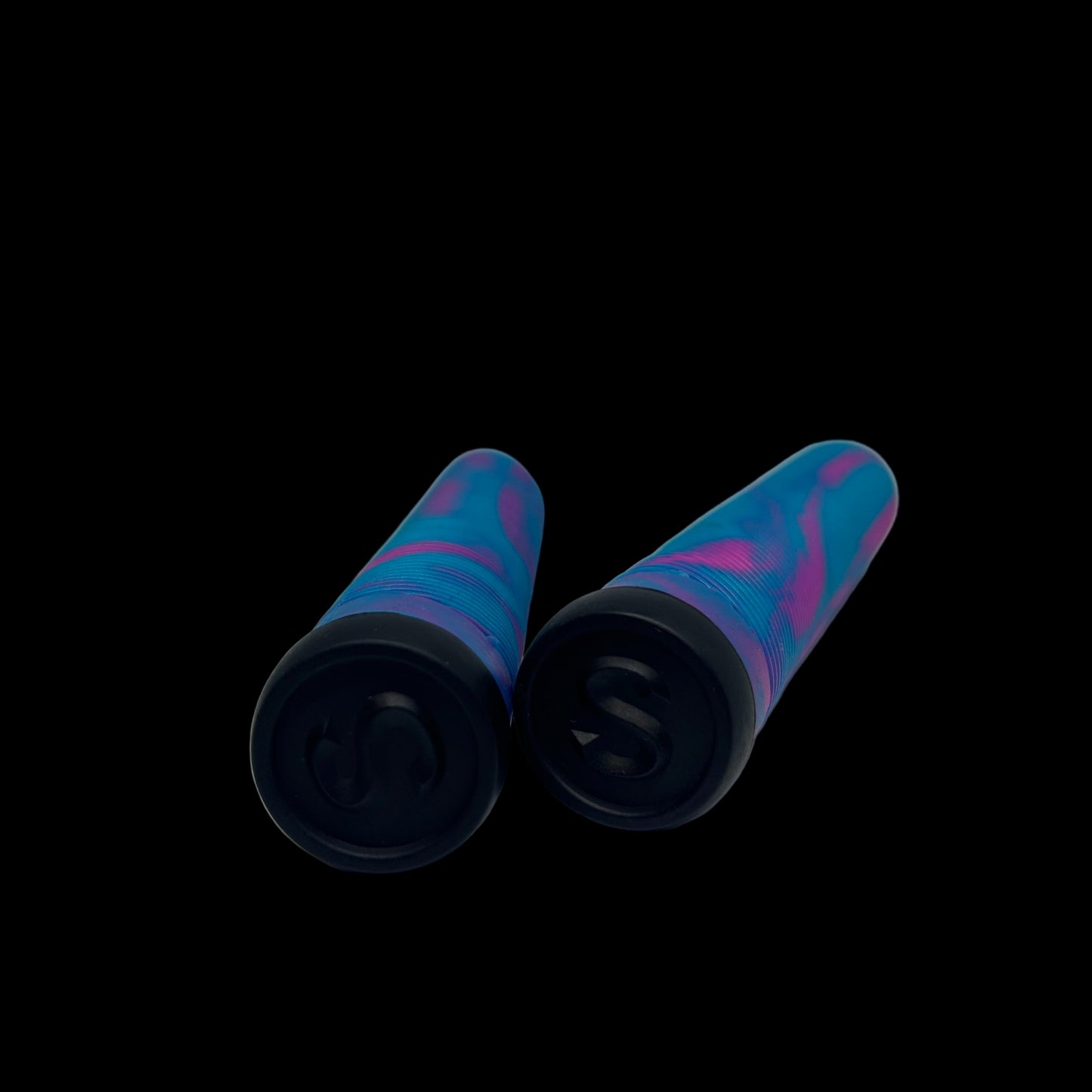 SCT USA Twisted Scooter Bar Grips High Rebound Rubber Bar Ends -Soft 160 mm Long Pink/blue Blend