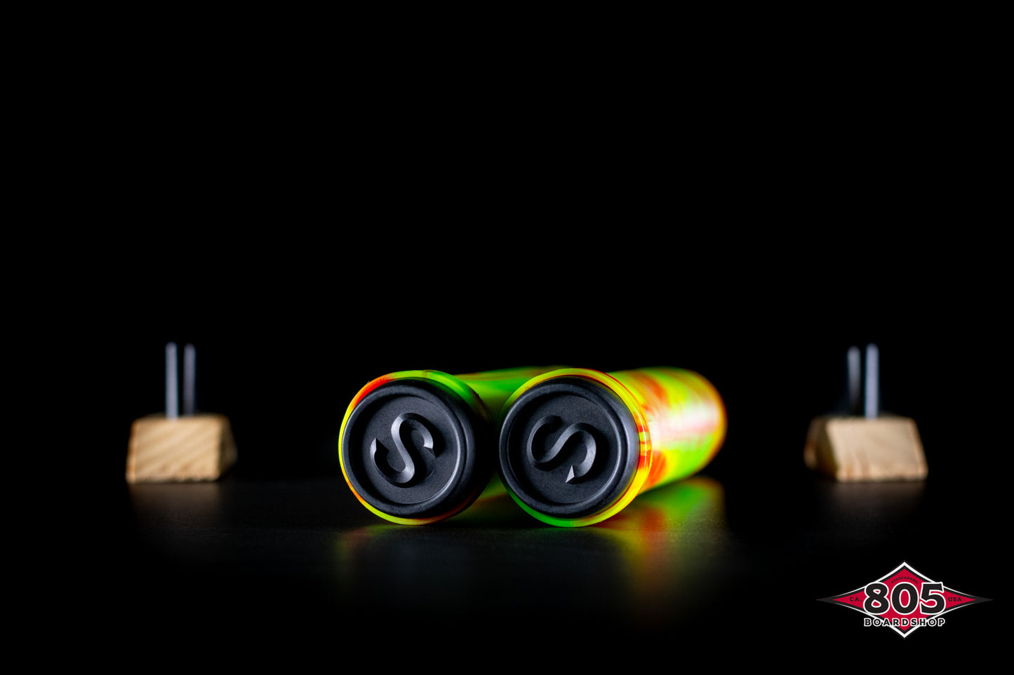 SCT USA Handle Bar Grips with SCT USA High Rebound Rubber Bar Ends Scooters/BMX/Jetski Zombie Blend