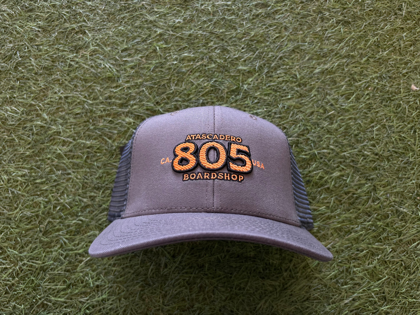 805 Boardshop Print Logo Snapback Hat Grey/Org