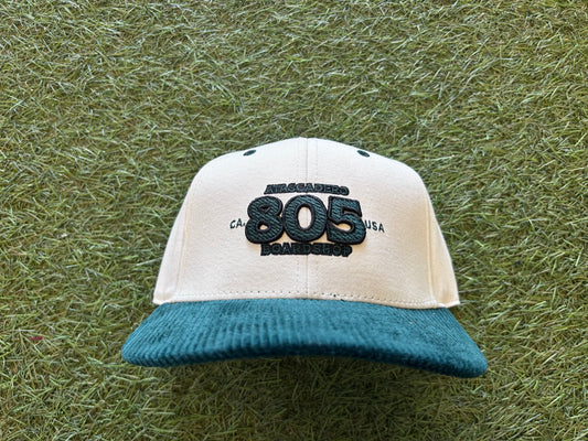 805 Boardshop Semi Cord/Canvas Snapback Hat O/S Forest