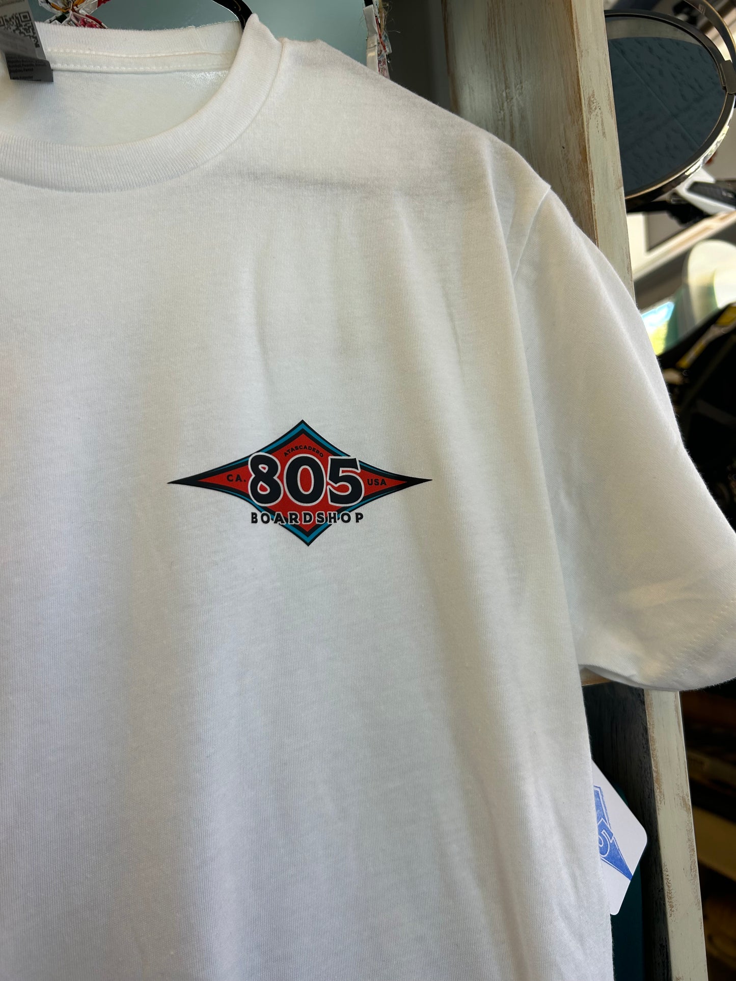 805 Boardshop Men’s (Unisex) Diamond T shirt White