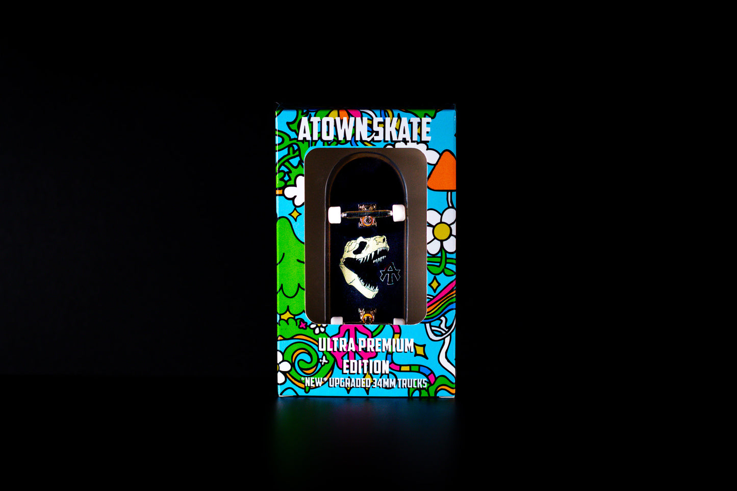 Atown Skate Ultra Premium 34mm Fingerboard - Dino Skull - DECK ONLY