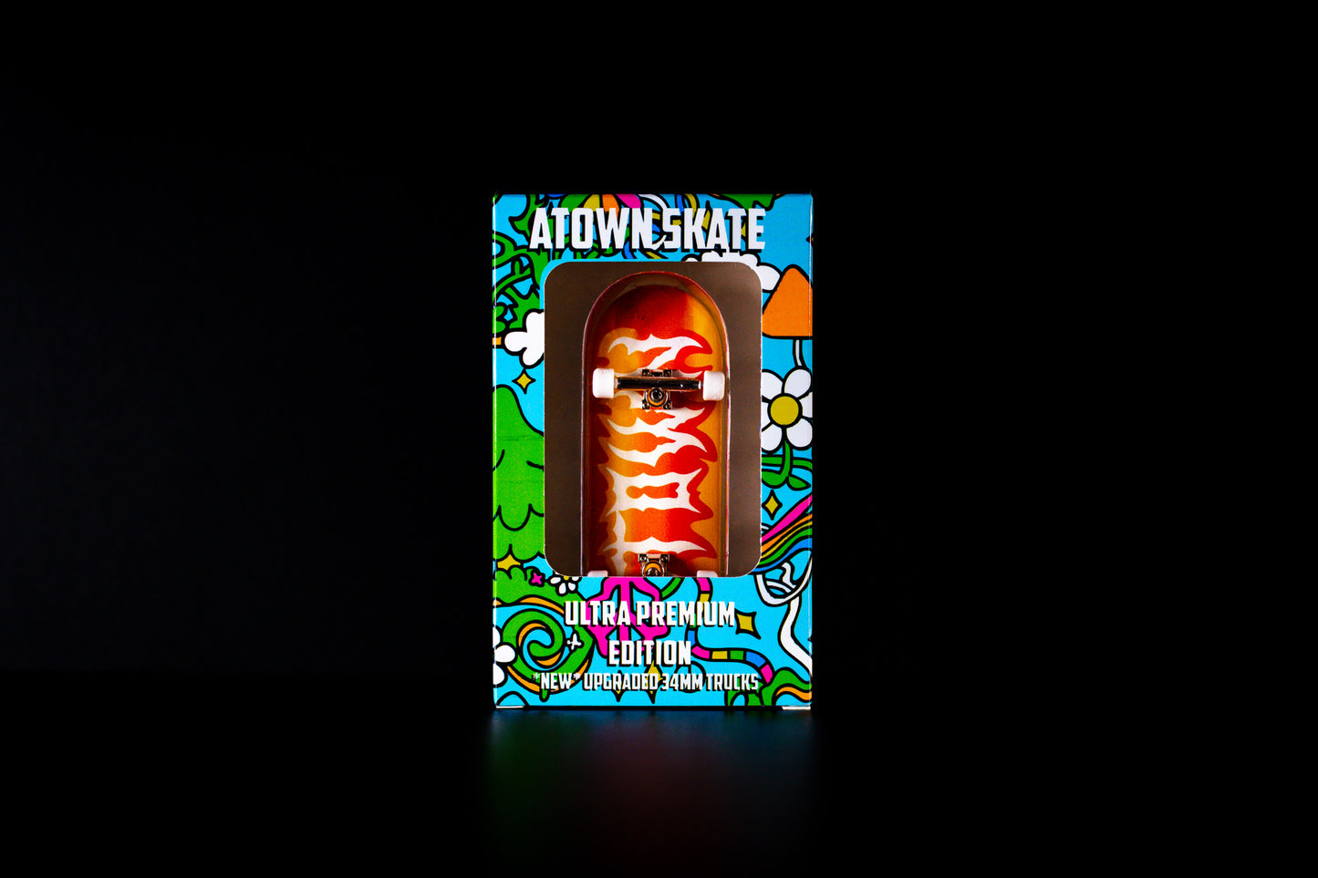 Atown Skate Ultra Premium 34mm Fingerboard - Atown Flame - DECK ONLY