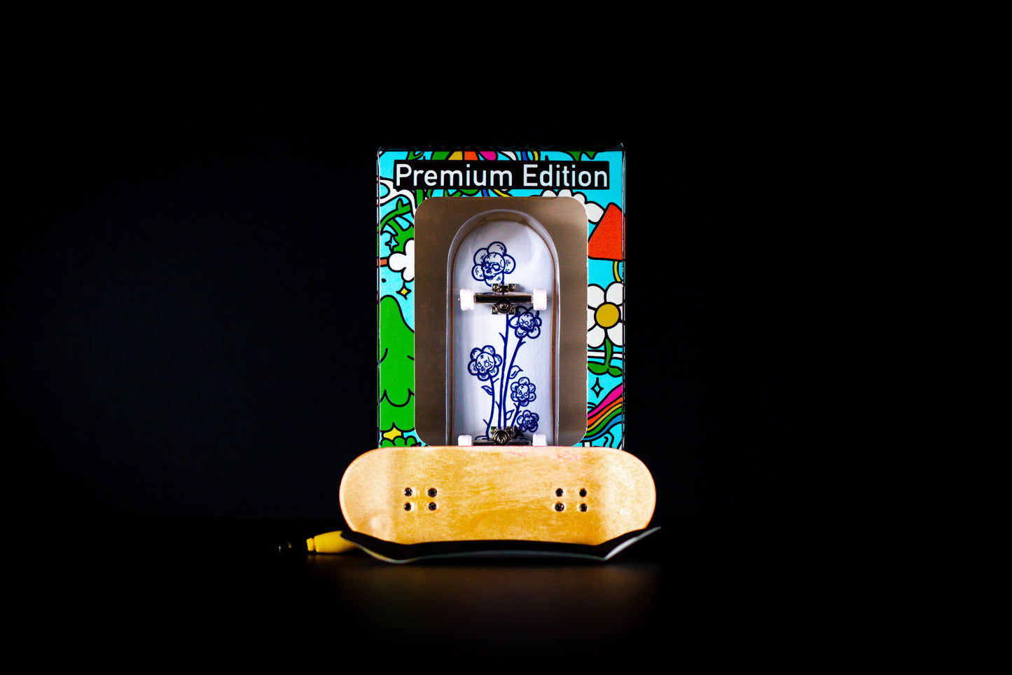 Atown Skate Premium Edition Fingerboard Flower Skulls