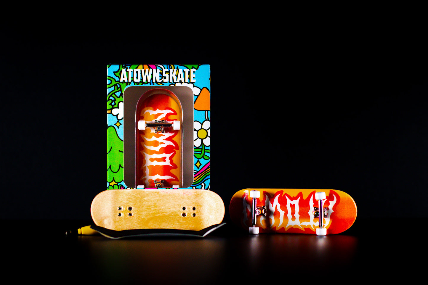 Atown Skate Ultra Premium 34mm Fingerboard - Atown Flame - DECK ONLY