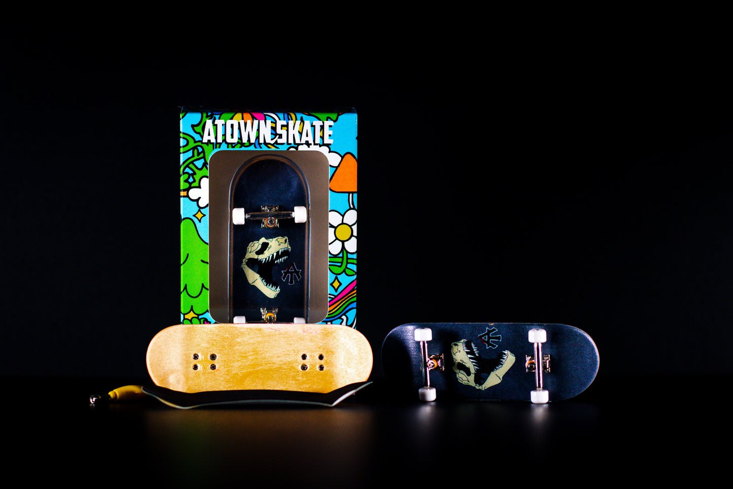 Atown Skate Ultra Premium 34mm Fingerboard - Dino Skull - DECK ONLY