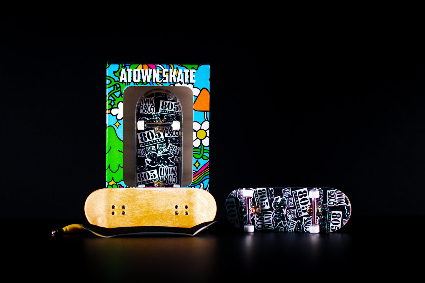 Atown Skate Ultra Premium 34mm Fingerboard - 805 Sticker Bomb - DECK ONLY