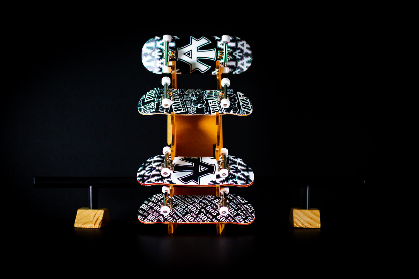 Atown Skate Ultra Premium 34mm Fingerboard - 805 Sticker Bomb - DECK ONLY