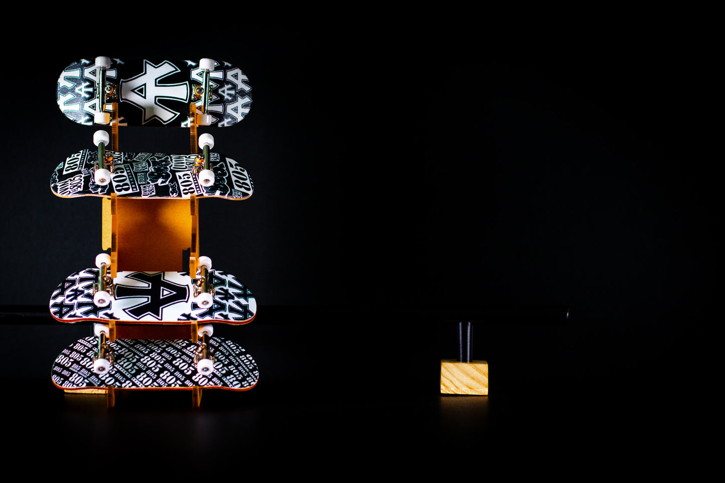 Atown Skate Ultra Premium 34mm Fingerboard - 805 Sticker Bomb - DECK ONLY