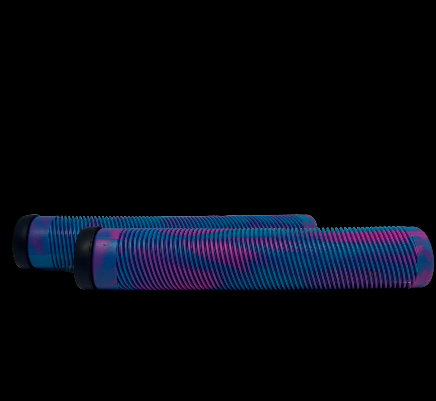 SCT USA Twisted Scooter Bar Grips High Rebound Rubber Bar Ends -Soft 160 mm Long Pink/blue Blend