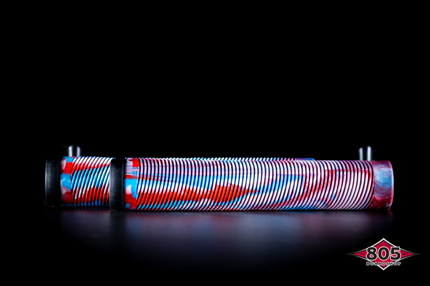 SCT USA Twisted Scooter Bar Grips High Rebound Rubber Bar Ends -Soft 160 mm Long Red White Blue Blend