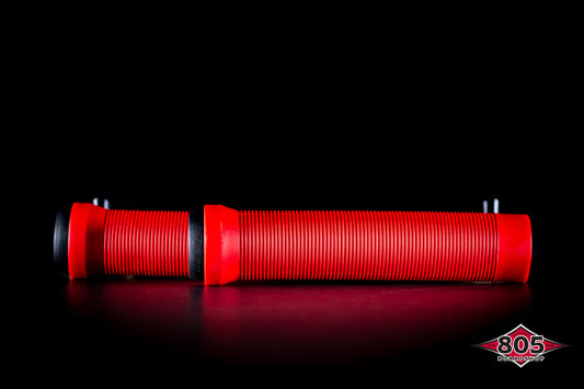 SCT USA Handle Bar Grips with SCT USA High Rebound Rubber Bar Ends Scooters/BMX/Jetski 140mm Red