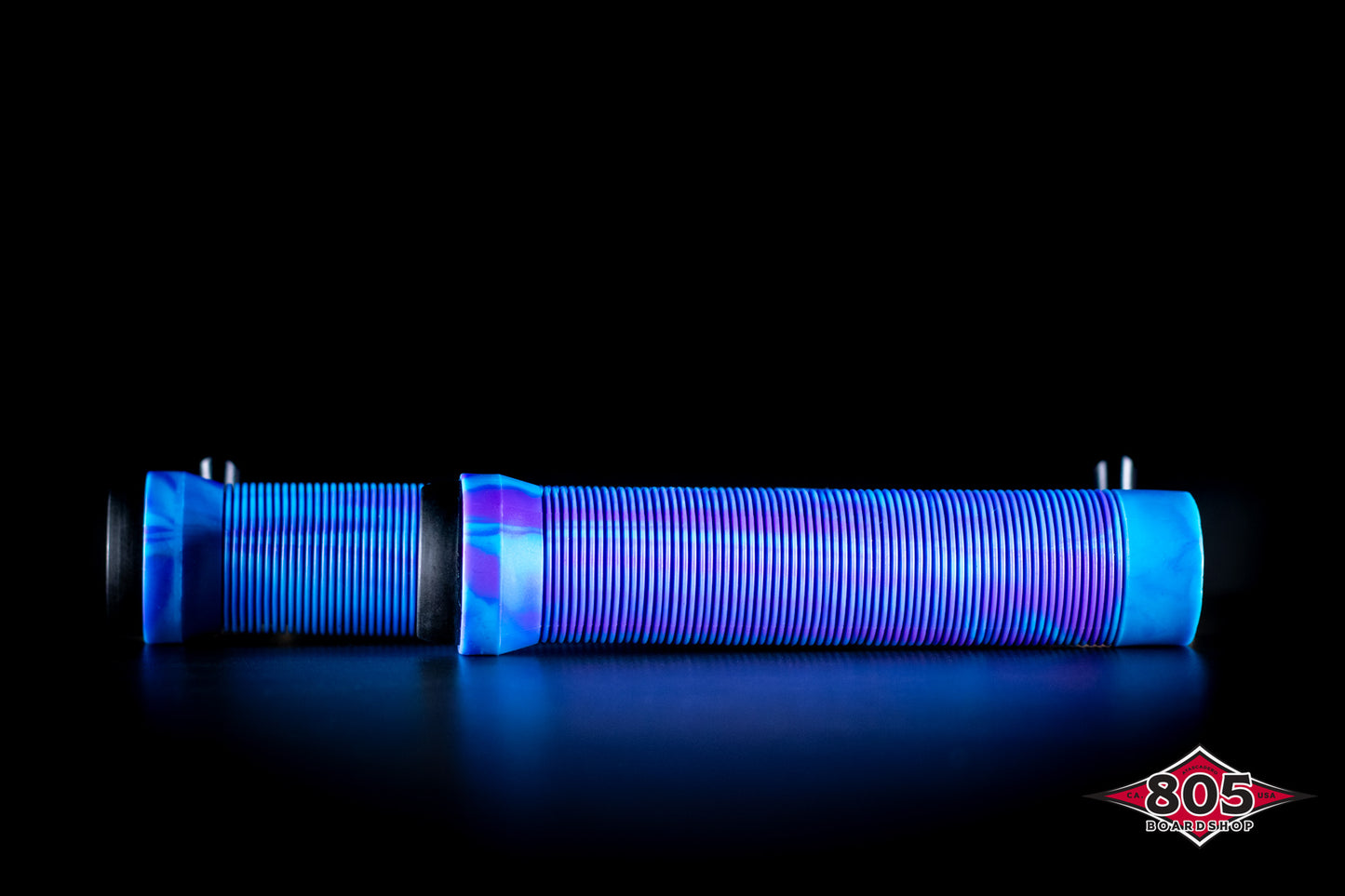 SCT USA Handle Bar Grips with SCT USA High Rebound Rubber Bar Ends Scooters/BMX/Jetski Purple Blue Blend 140mm