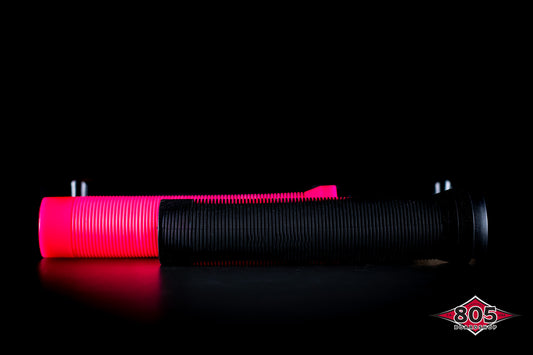 SCT USA Handle Bar Grips with SCT USA High Rebound Rubber Bar Ends Scooters/BMX/Jetski Black/Pink
