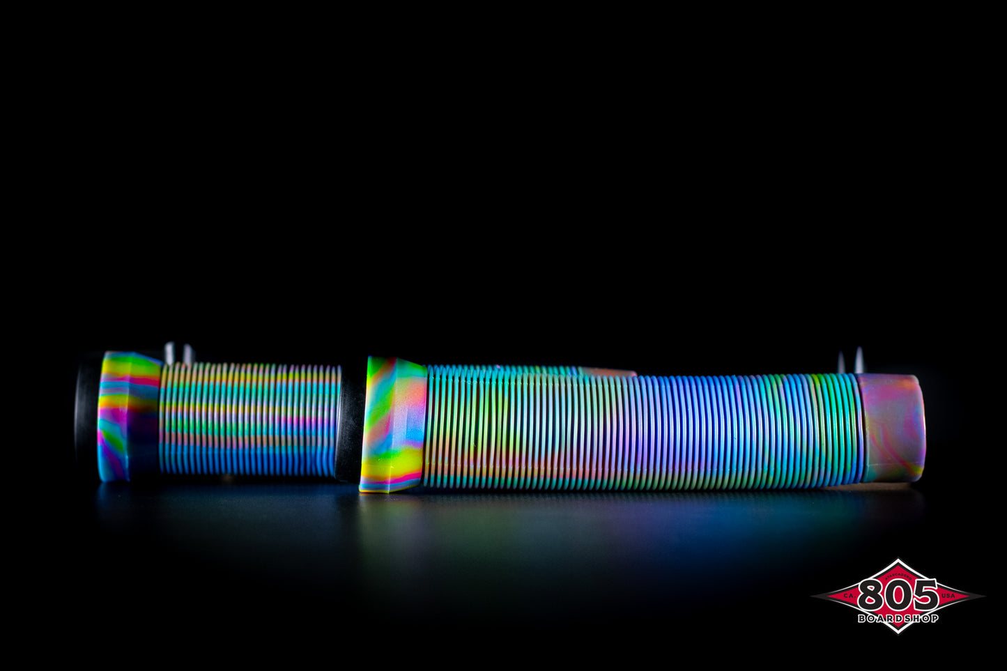 SCT USA Handle Bar Grips with SCT USA High Rebound Rubber Bar Ends Scooters/BMX/Jetski Rainbow Blend