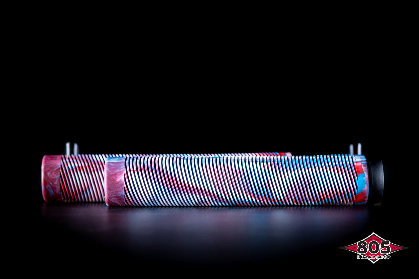 SCT USA Twisted Scooter Bar Grips High Rebound Rubber Bar Ends -Soft 160 mm Long Red White Blue Blend