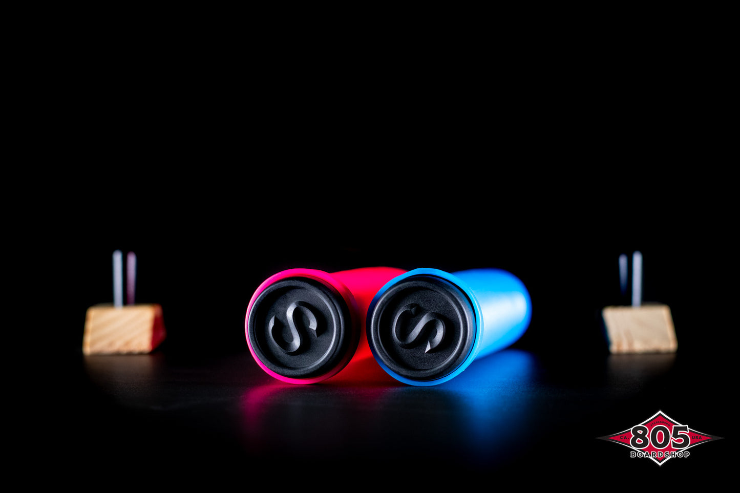 SCT USA Handle Bar Grips with SCT USA High Rebound Rubber Bar Ends Scooters/BMX/Jetski Pink and Blue