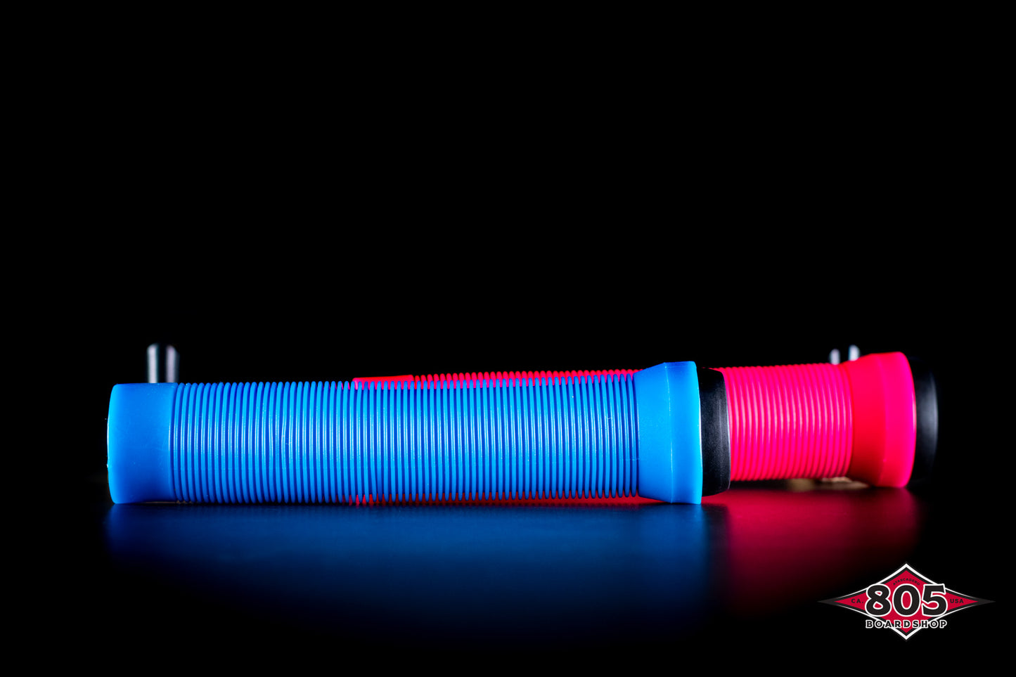 SCT USA Handle Bar Grips with SCT USA High Rebound Rubber Bar Ends Scooters/BMX/Jetski Pink and Blue