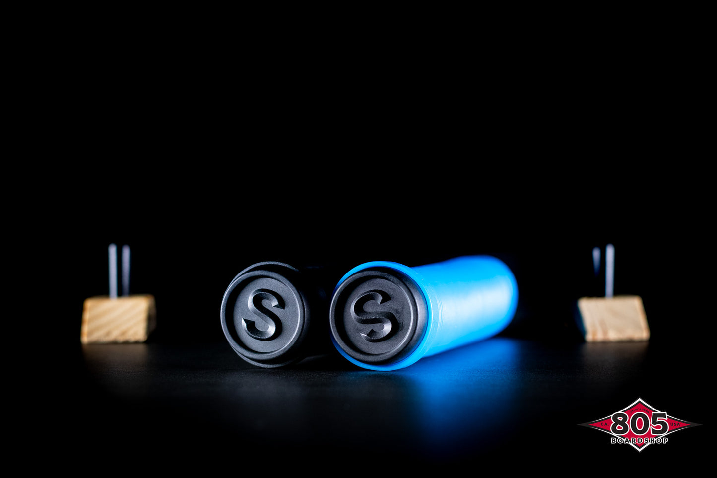 SCT USA Handle Bar Grips with SCT USA High Rebound Rubber Bar Ends Scooters/BMX/Jetski Black and blue