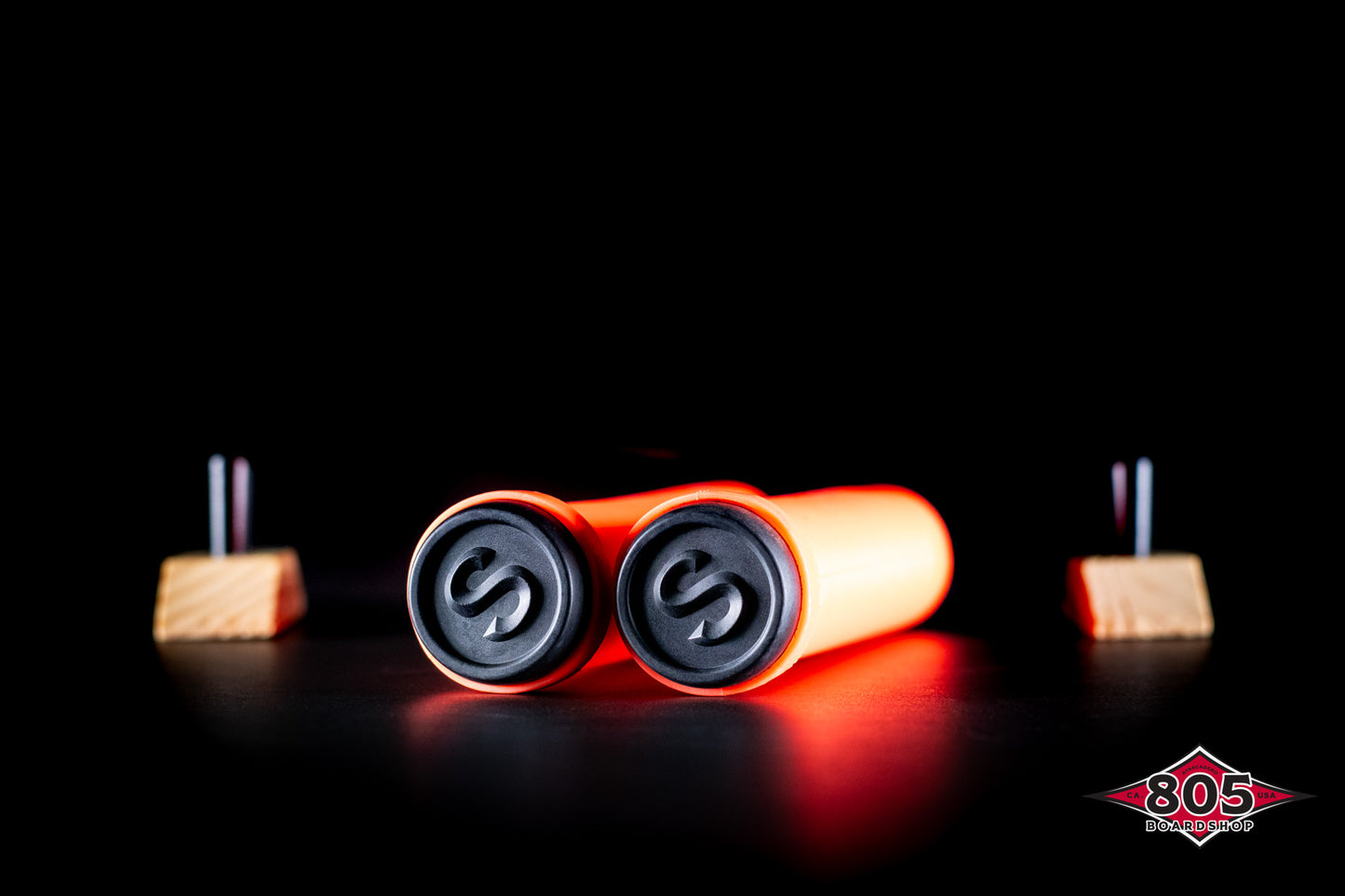 SCT USA Handle Bar Grips with SCT USA High Rebound Rubber Bar Ends Scooters/BMX/Jetski 140mm Peachy