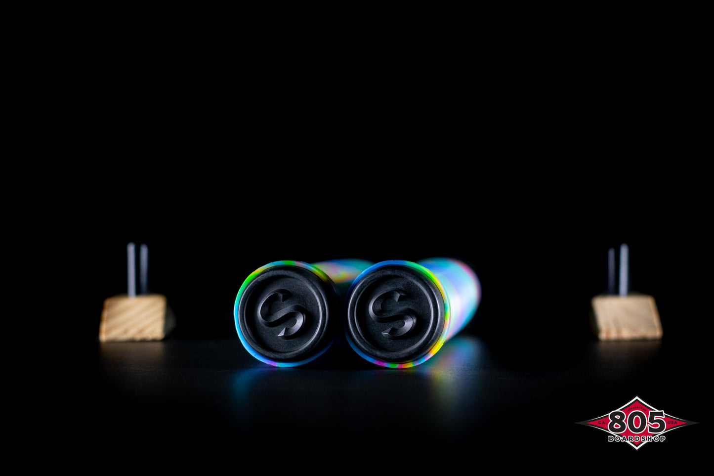 SCT USA Handle Bar Grips with SCT USA High Rebound Rubber Bar Ends Scooters/BMX/Jetski Rainbow Blend